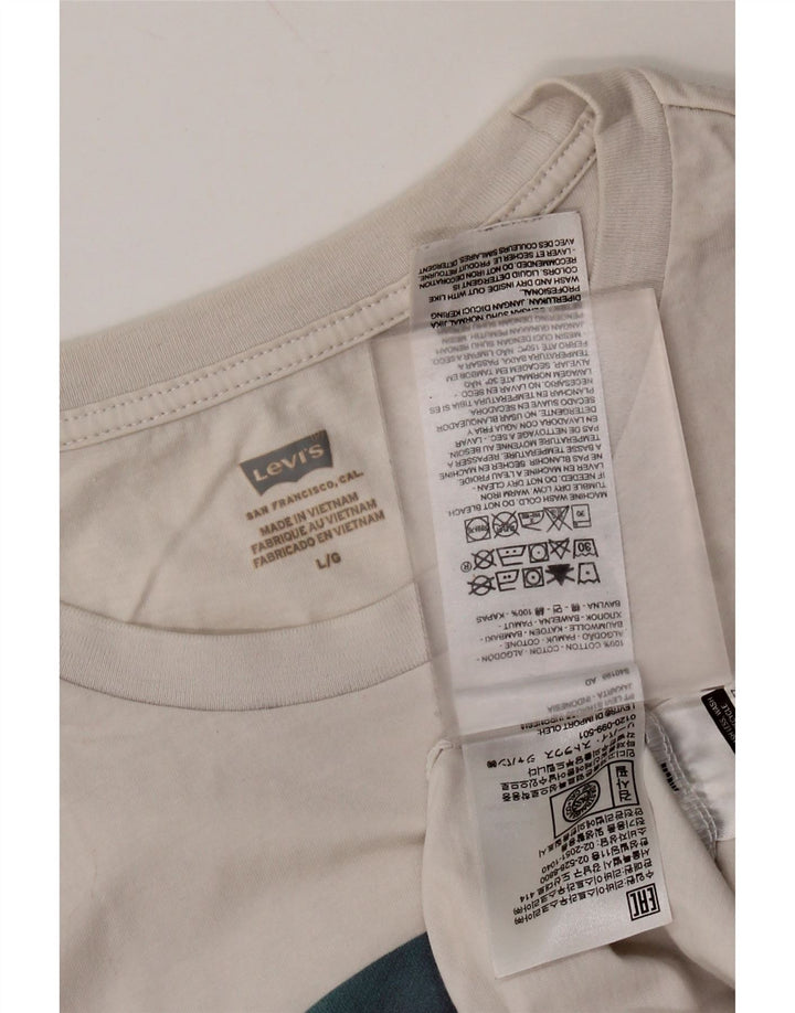 Tricou grafic pentru bărbați LEVI'S Top mare din bumbac alb