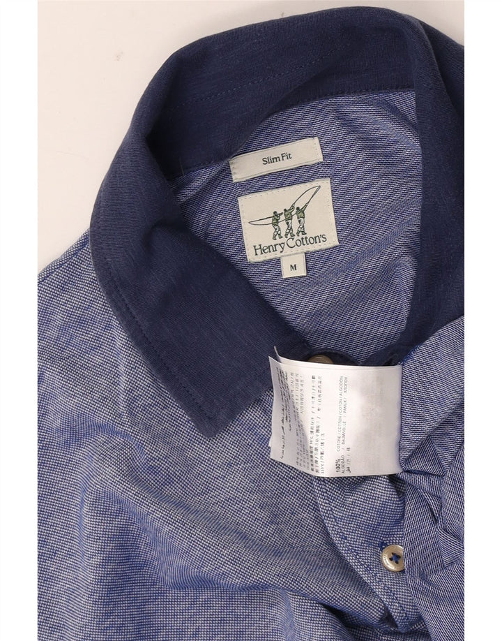 Tricou polo Henry Cottons pentru bărbați, bumbac albastru mediu