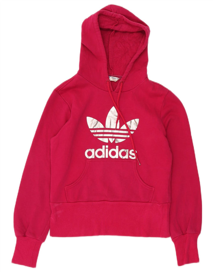 Pulover ADIDAS Crop Graphic pentru femei, IT 36 XS, bumbac roz