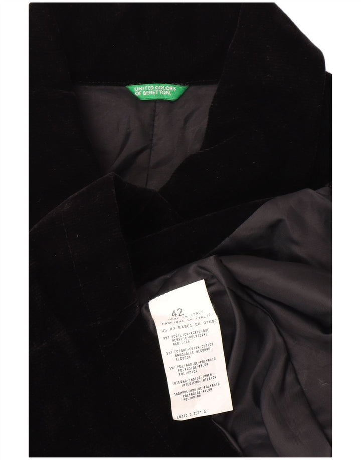 Jachetă Benetton din velur pentru femei IT 42 Medium Black Acrylic