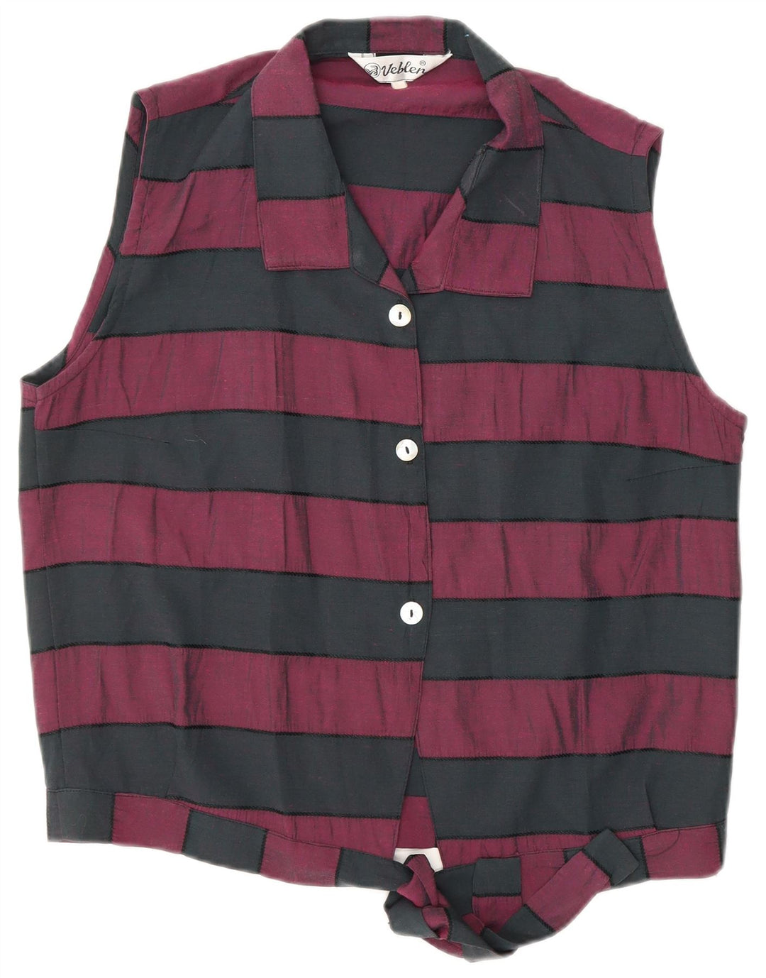 Bluză pentru femei VINTAGE cămașă cu cravată în față UK 16 Medium Black Dunge