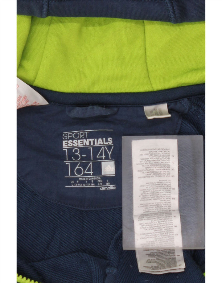 Pulover ADIDAS Climalite Zip Hoodie pentru băieți 13-14 ani, bleumarin, poliester