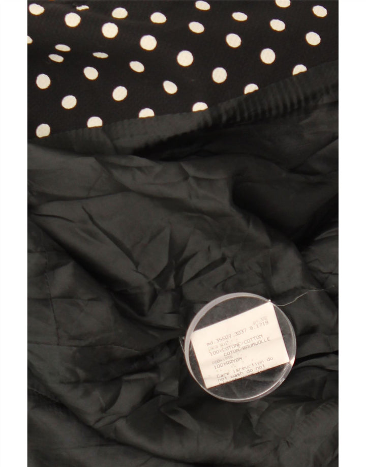 VINTAGE Jachetă cu mânecă scurtă pentru femei UK 12 Medium Black Polka Dot