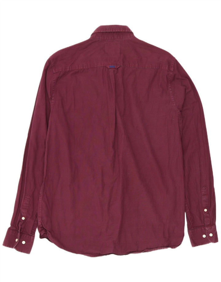 Cămașă pentru bărbați Superdry din bumbac cu picior de găină burgundy mare