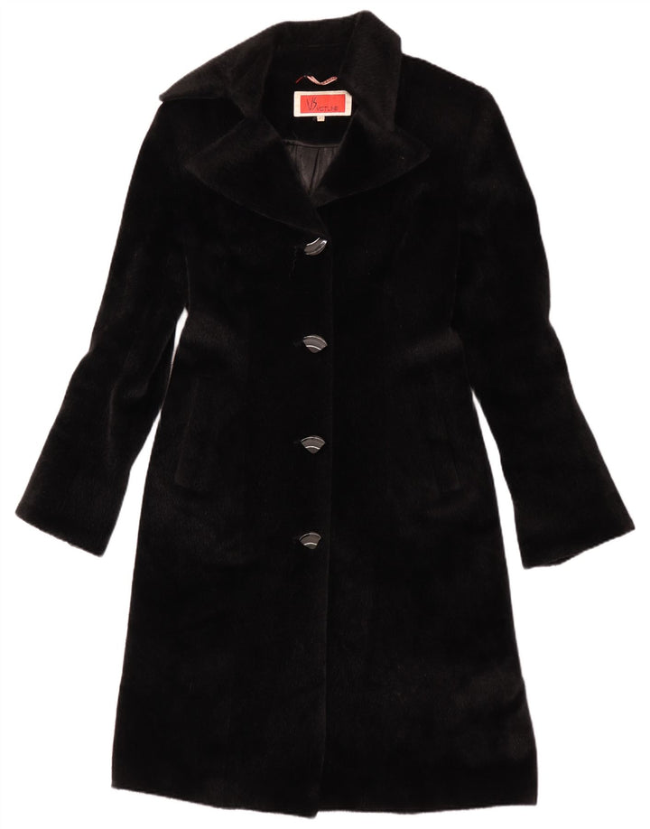 Pardesiu vintage pentru femei din blană artificială IT 42 poliester mediu negru