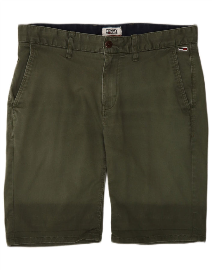 TOMMY HILFIGER Mens Chino Shorts W32 Medium  Green Cotton