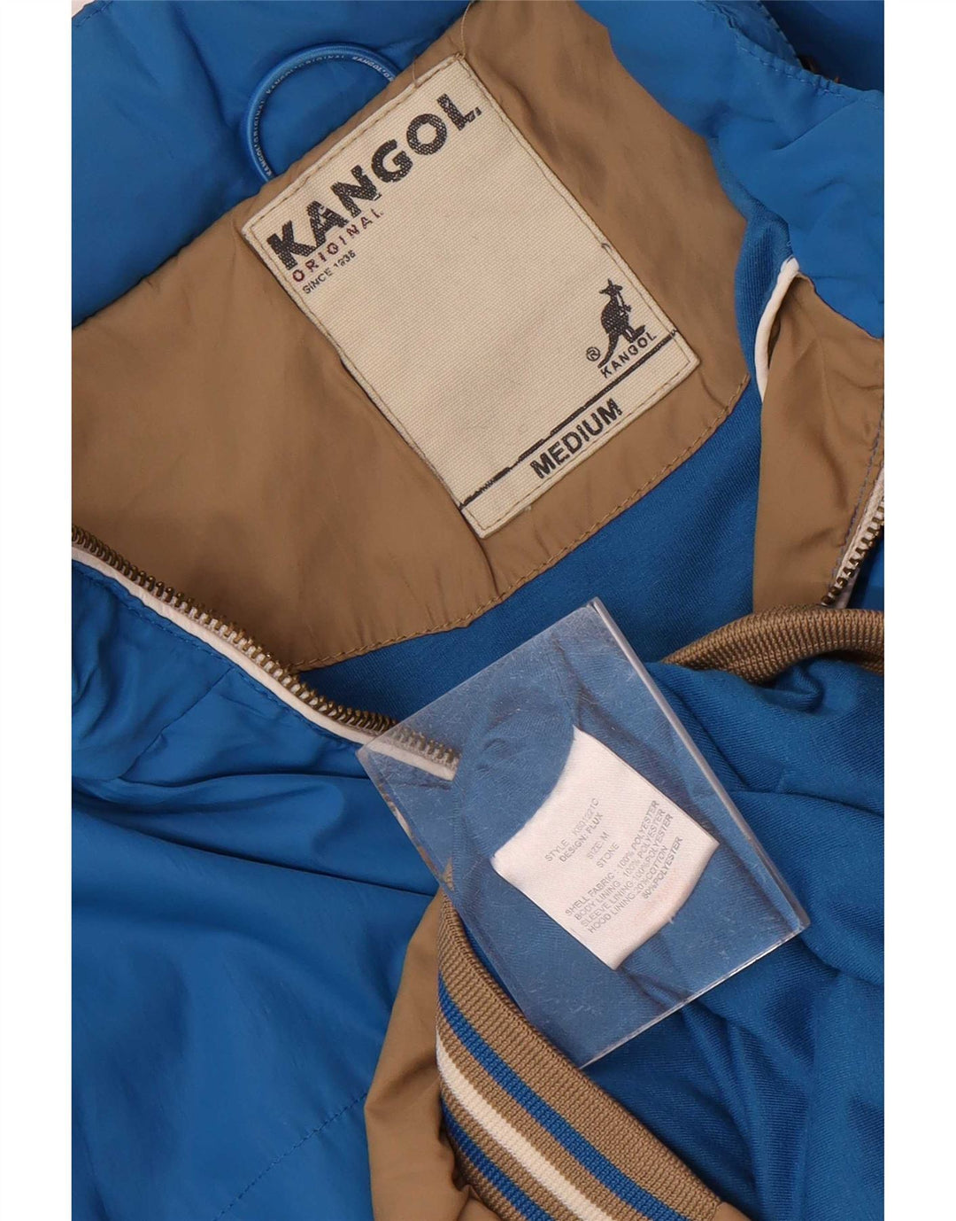 Jachetă bomber cu glugă Kangol pentru bărbați UK 38 Maro mediu Poliester color bloc