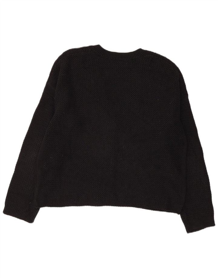 MARKS & SPENCER Pulover cardigan crop pentru femei UK 14 Bumbac mediu negru