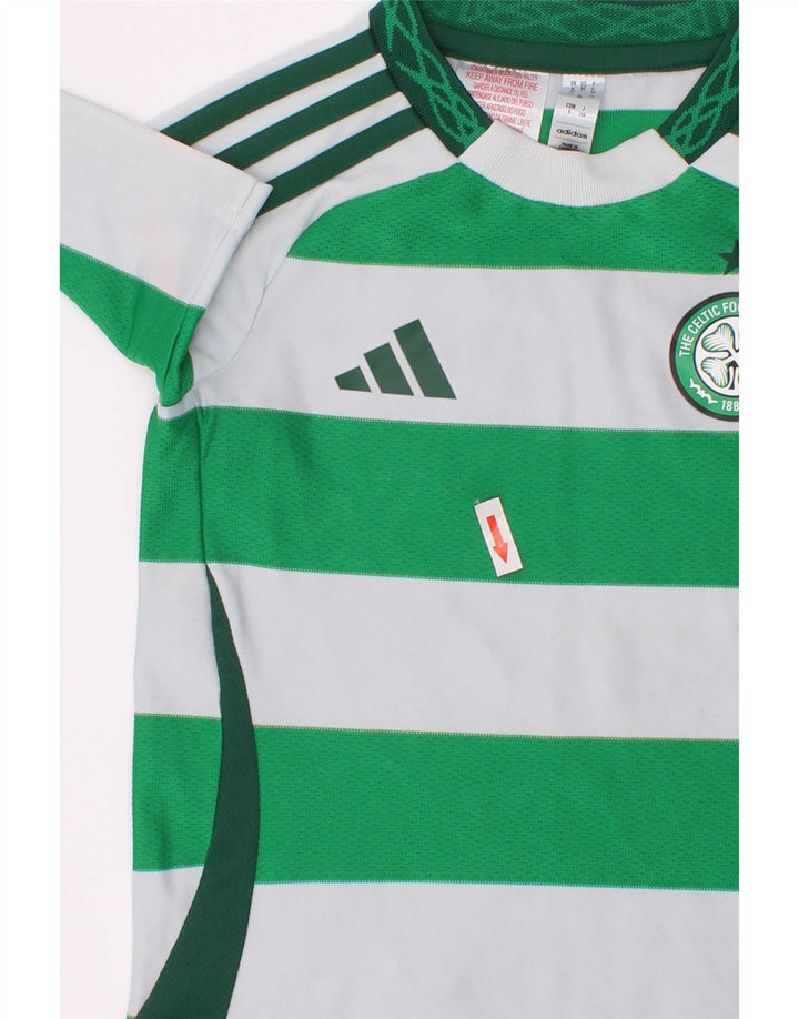 Tricou grafic pentru băieți Adidas Top 4-5 ani Poliester cu dungi verzi