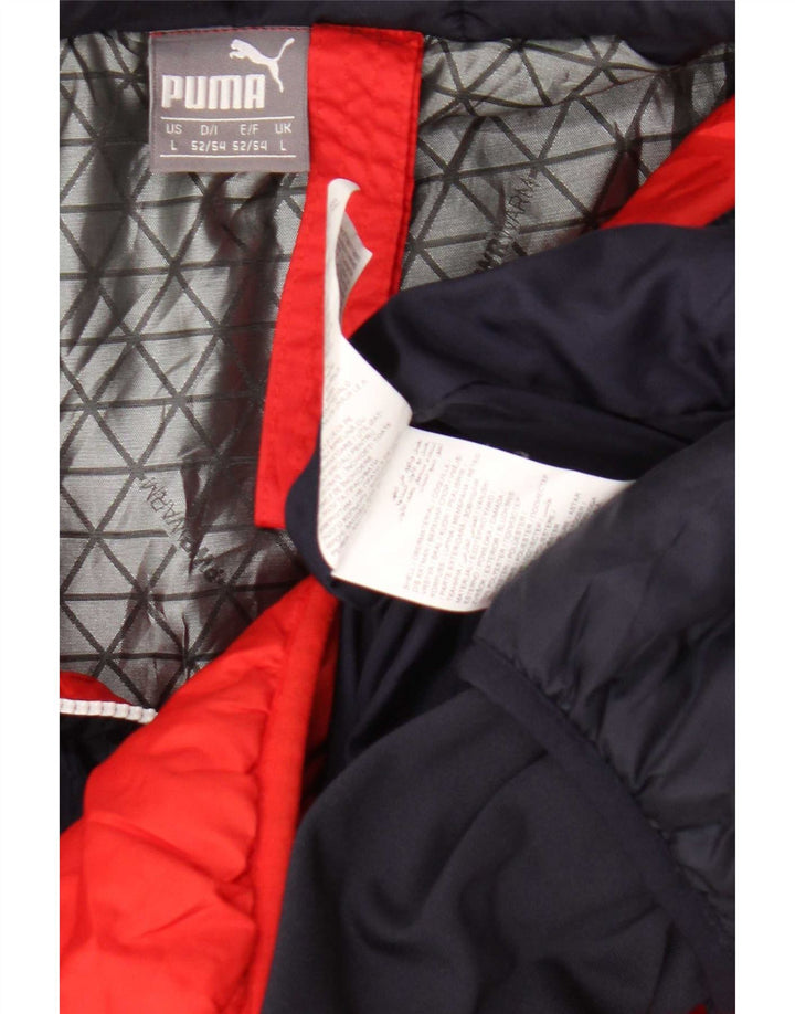 Jachetă căptușită cu glugă Puma pentru bărbați UK 40, mare, roșu, poliester color bloc