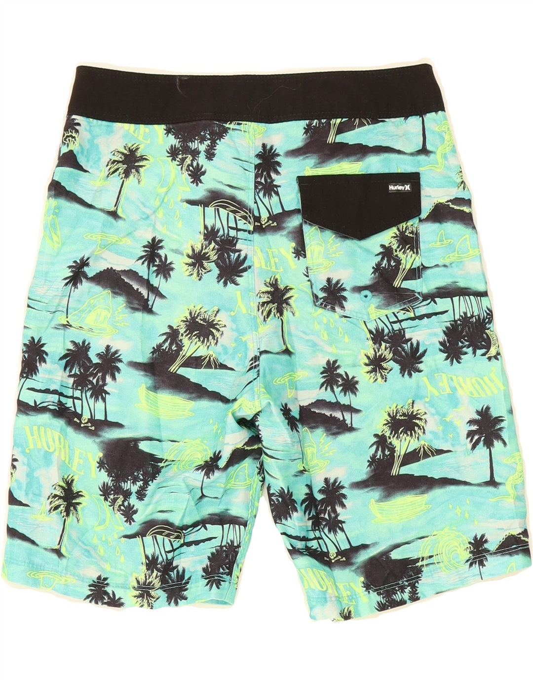 HURLEY Boys Swimming Shorts 7-8 Years  Turquoise Polyester Hawaiian Vintage Hurley and Second-Hand Hurley from Messina Hembry 