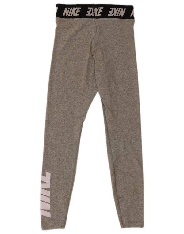 Leggings grafic Nike pentru femei UK 4 XS, gri, bumbac color bloc