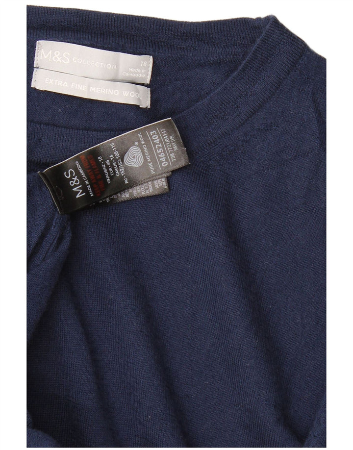 MARKS & SPENCER Pulover pentru damă cu gât de barcă UK 18 XL Bleumarin