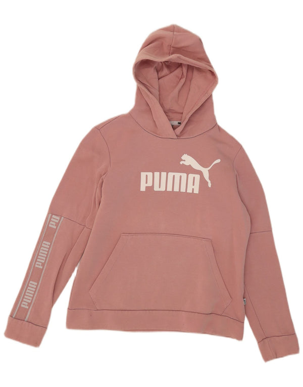 Pulover cu capota cu grafic Puma pentru femei UK 14, roz mediu