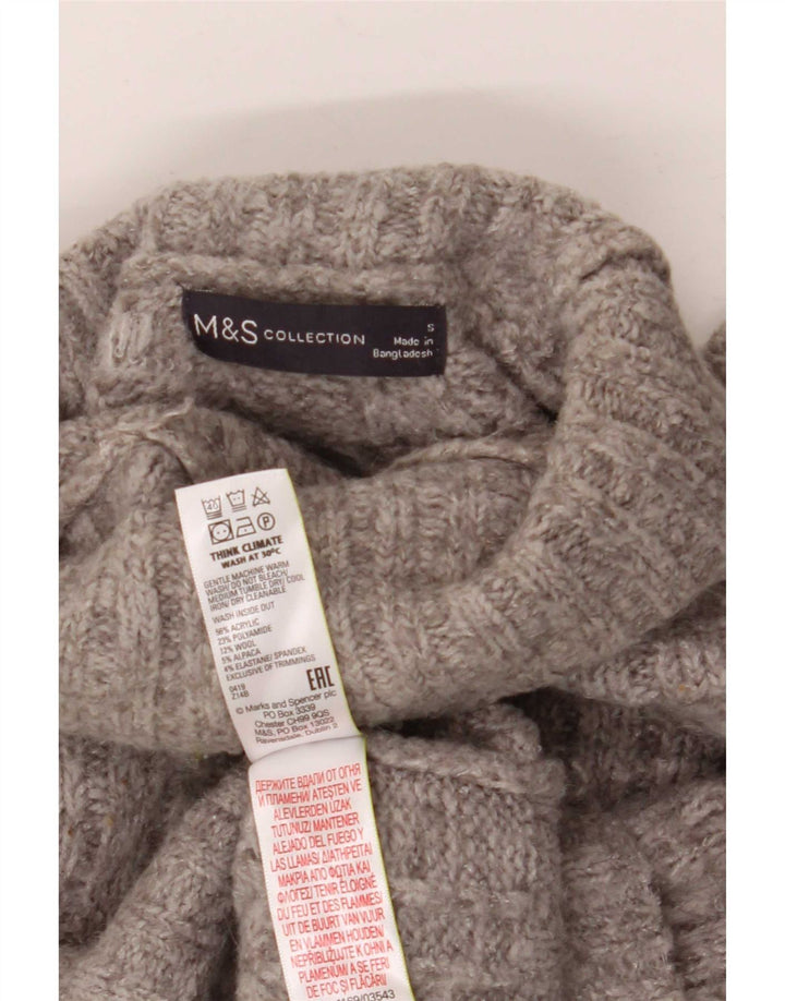 Marks & Spencer Pulover supradimensionat pentru femei cu gât rulat UK 10 Mic Gri