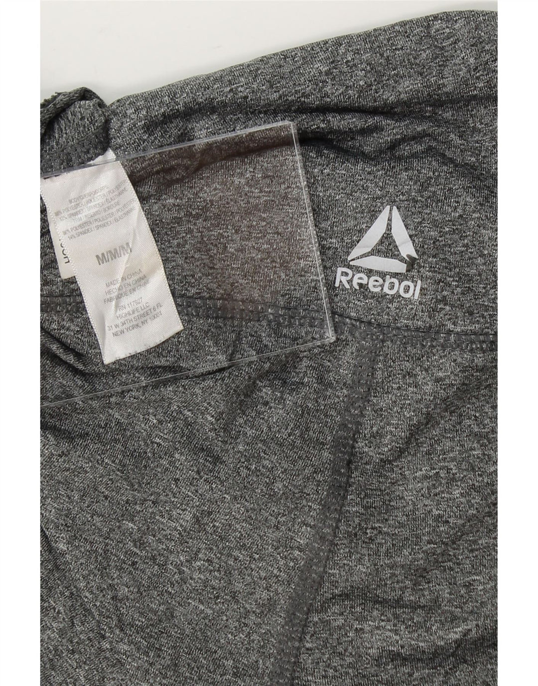 REEBOK Womens Capri Leggings UK 14 Medium Grey Colourblock Polyester Vintage Reebok and Second-Hand Reebok from Messina Hembry 