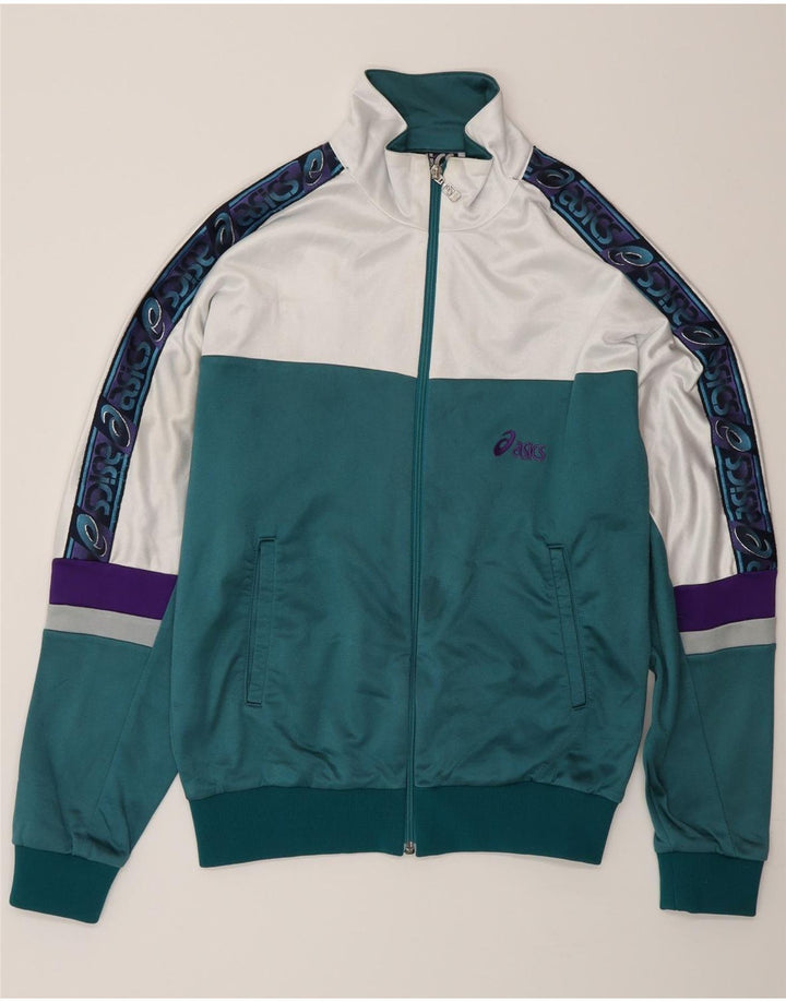 Jachetă de top pentru trening grafic Asics pentru bărbați IT 48 Medium Green Colorblock