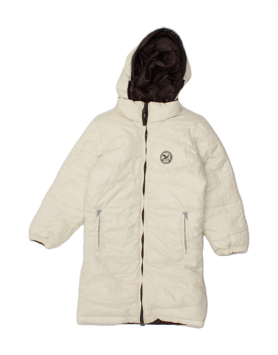 SALEWA Girls Hooded Reversible Padded Coat 3-4 Years White Polyamide Vintage SALEWA and Second-Hand SALEWA from Messina Hembry 
