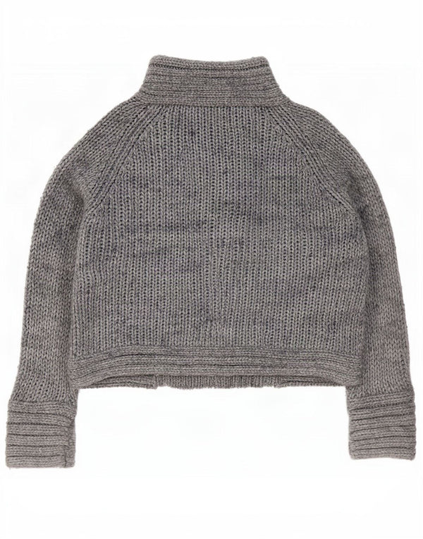 Pulover cardigan pentru femei Zara UK 14 Medium Gri Acrilic