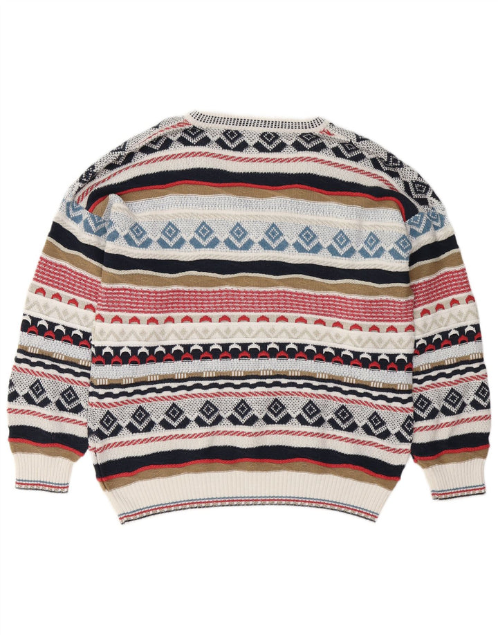 Pulover VINTAGE pentru bărbați cu decolteu în V IT 48 Medium Multicolor Fair Isle