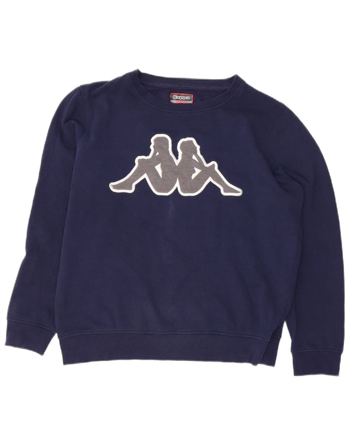 Pulover supradimensionat cu grafic pentru femei Kappa UK 14 Medium Bleumarin