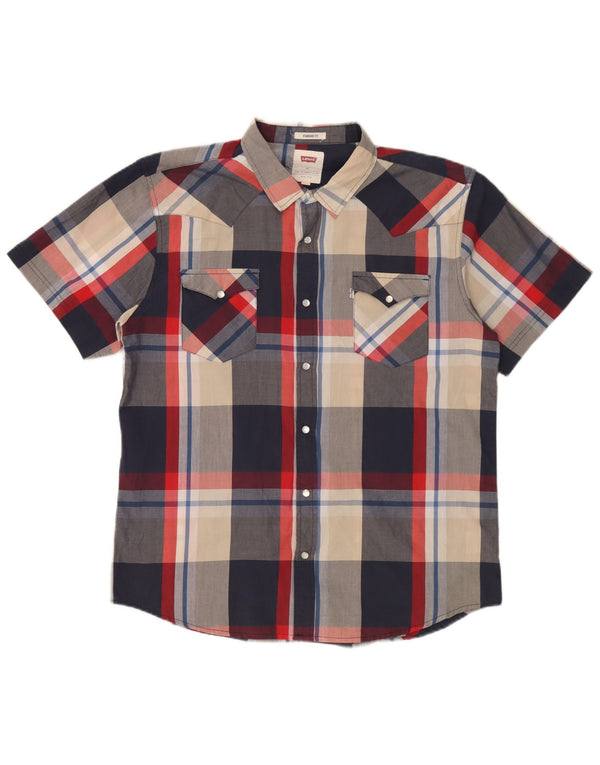 Cămașă cu mânecă scurtă pentru bărbați Levi's, cu ajustare standard, XL, bumbac cu carouri multicolore