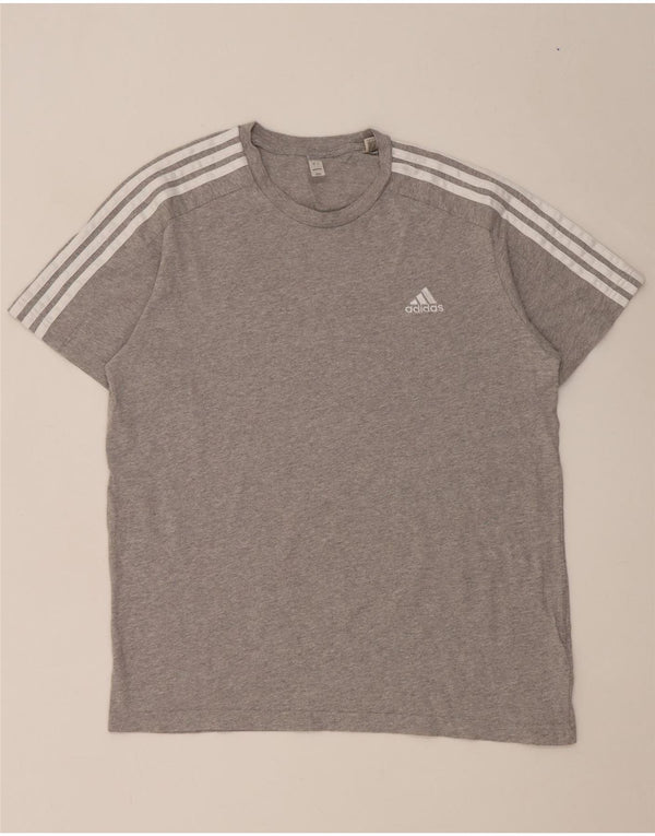 Tricou pentru bărbați Adidas Top mare, gri bumbac cu pete