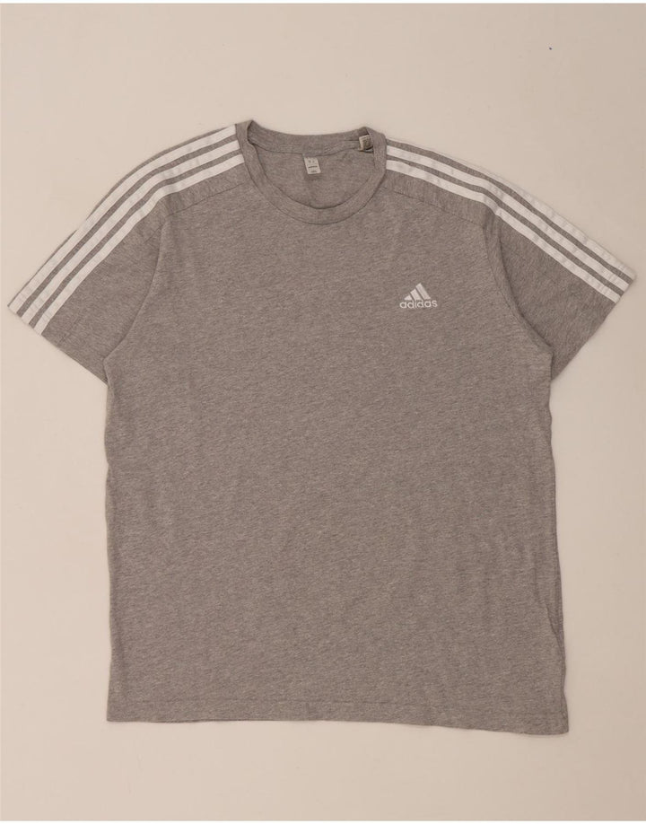 Tricou pentru bărbați Adidas Top mare, gri bumbac cu pete