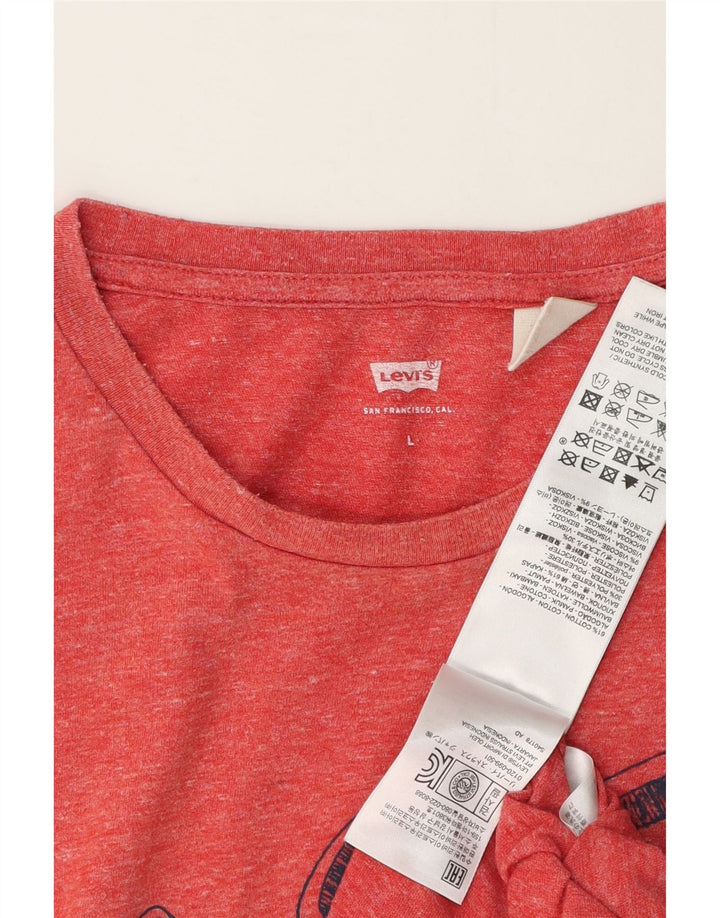 Tricou grafic pentru bărbați Levi's Top mare, roșu, bumbac cu pete