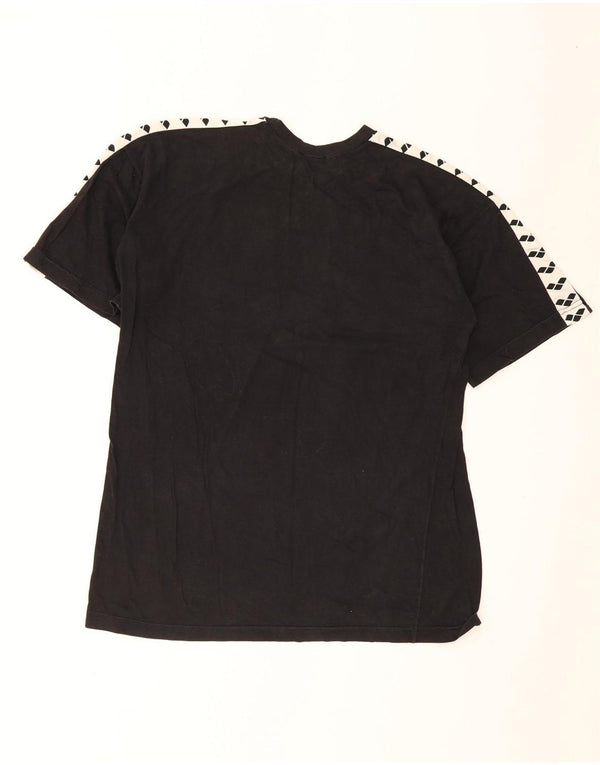 Arena Mens Graphic T-Shirt Top Large Black Colourblock Cotton