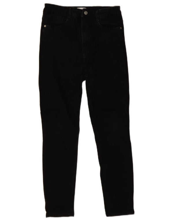 Blugi Skinny Crop pentru Damă Zara EU 42 Large W32 L26 Bumbac Negru