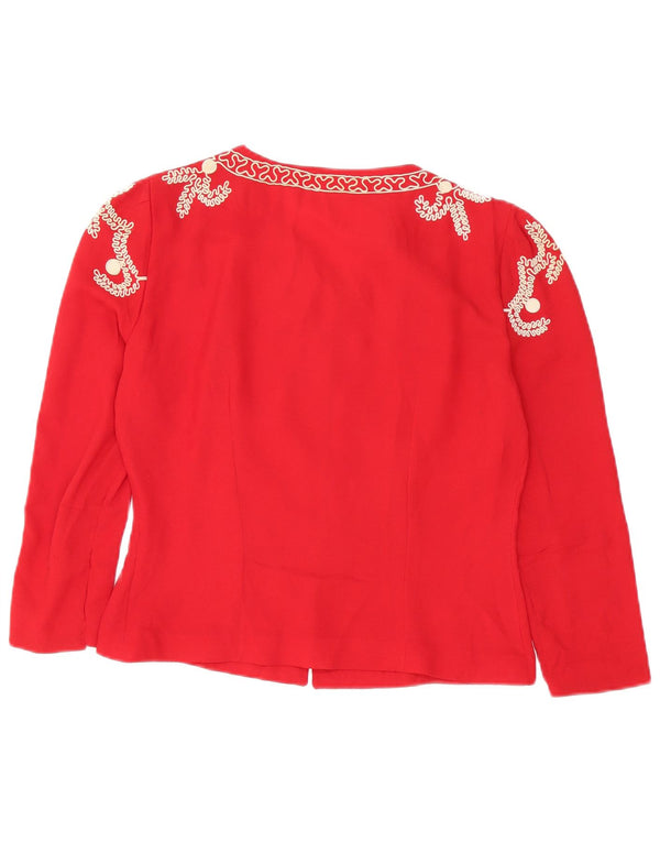 Cardigan Vintage pentru femei UK 14 Medium Red Floral