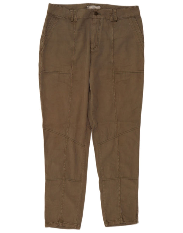 Fat Face Pantaloni chino subțiri cu talie înaltă pentru femei UK 12 Medium L32 L28 Kaki