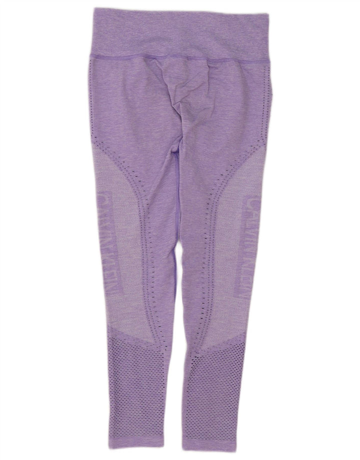 Calvin Klein Leggings pentru damă cu grafică UK 12 Poliester cu pături violet mediu