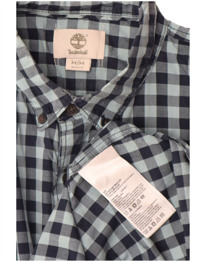Cămașă pentru bărbați Timberland Slim Fit Bumbac Vichy, albastru bleumarin mediu