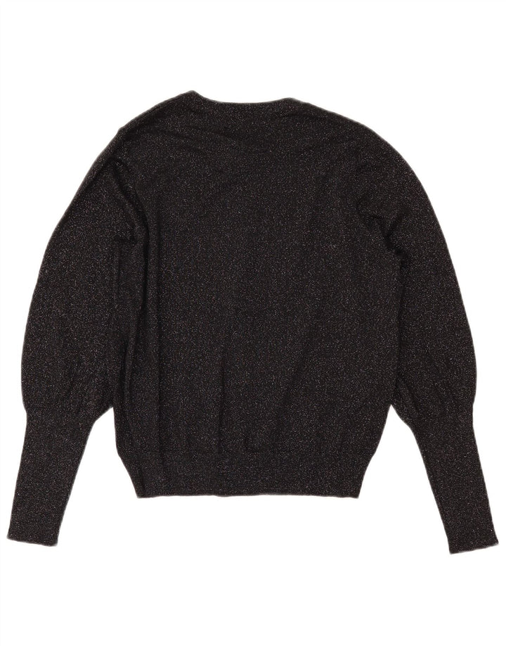 MARKS & SPENCER Pulover cardigan crop pentru femei UK 14 Medium Black Flecked