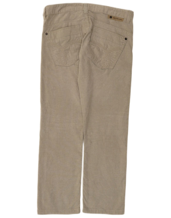 Pantaloni casual drepti pentru bărbați Calvin Klein W31 L29 bumbac cu dungi gri