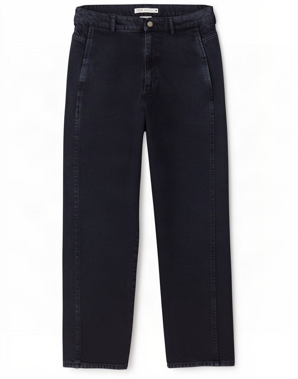 Blugi conici pentru femei Zara EU 38 Mici W28 L30 Bleumarin