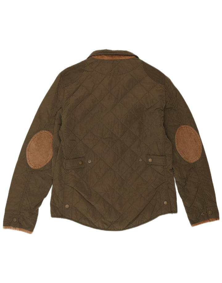 Jachetă matlasată Massimo Dutti pentru femei EU 38, nailon verde mediu