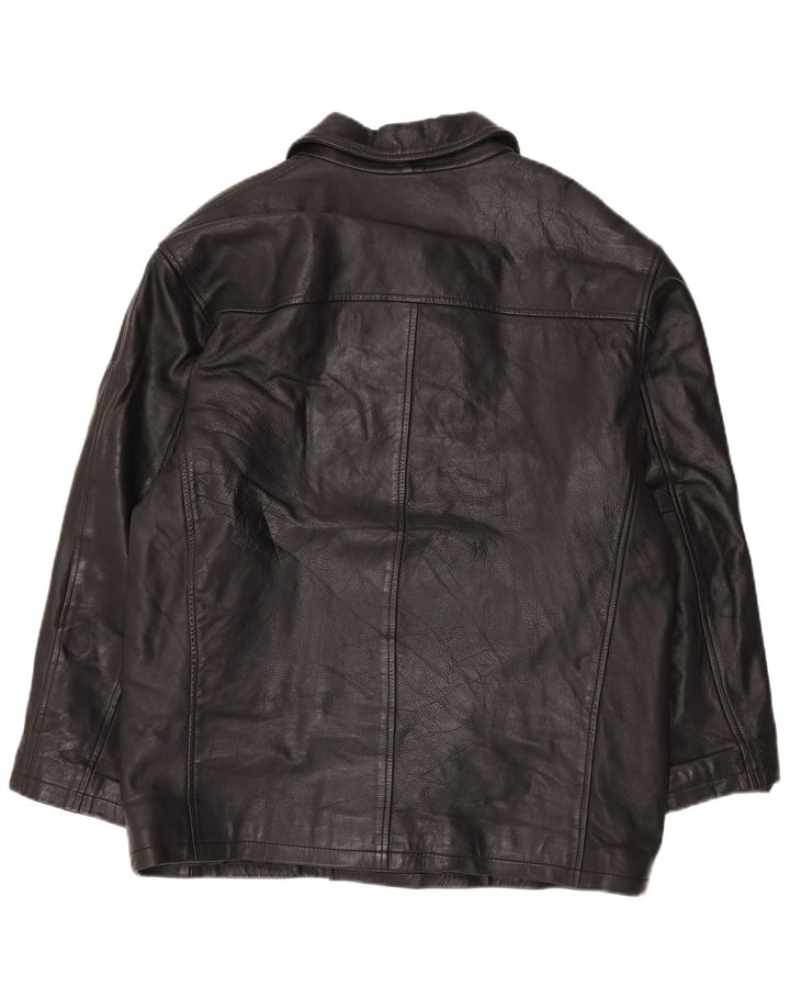 Jachetă din piele supradimensionată pentru bărbați Vintage UK 38 Medium Black