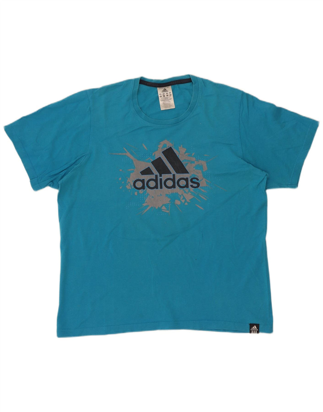 Tricou grafic pentru bărbați Adidas Top, bumbac albastru mediu