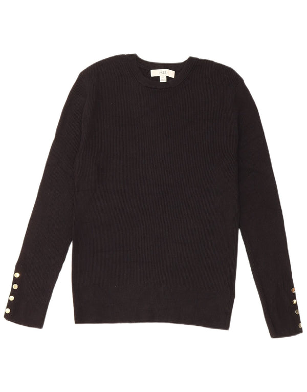 Marks & Spencer Top pentru femei cu mânecă lungă UK 12 Medium Black Viscose