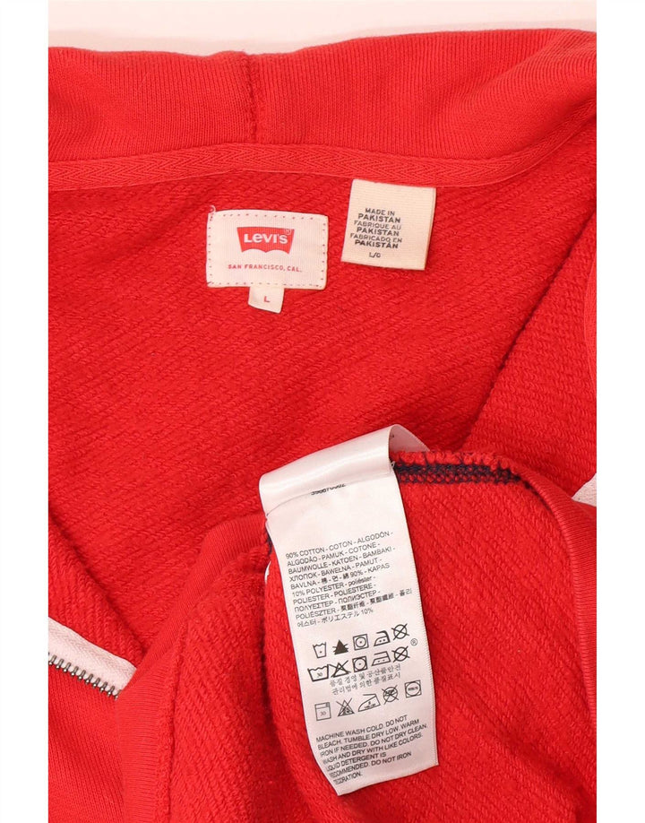 Pulover Levi's pentru bărbați, cu fermoar, bumbac color bloc, roșu mare