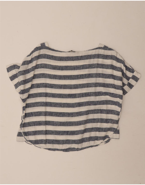 Tricou supradimensionat pentru femei Zara UK 14 Medium Blue Striped Nautical