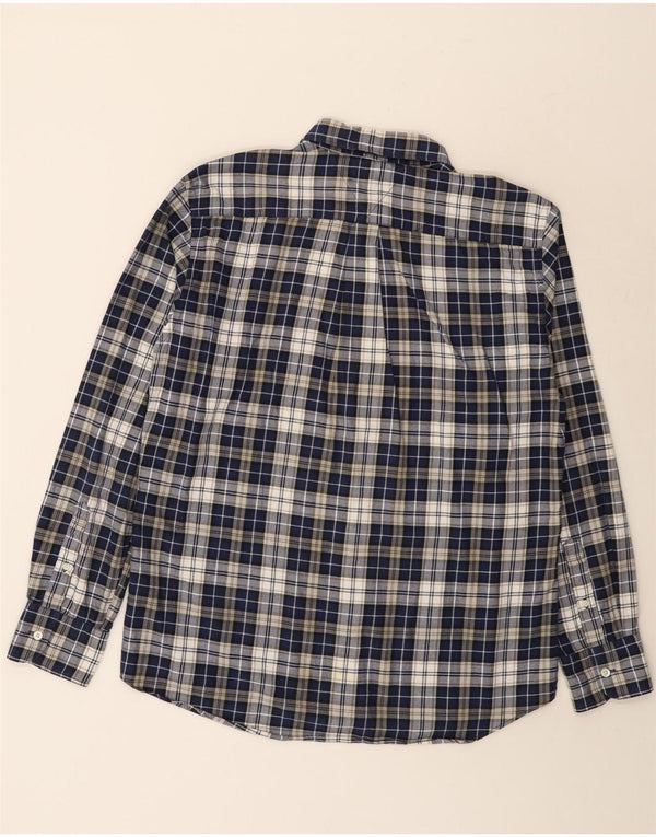 Tommy Hilfiger Mens Slim Fit Flannel Shirt Large Navy Blue Check Cotton