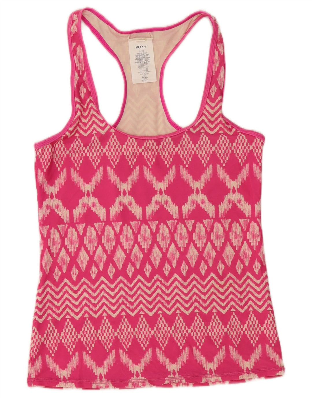 ROXY Femei Vest Top UK 12 Medium Pink Ikat Poliamidă