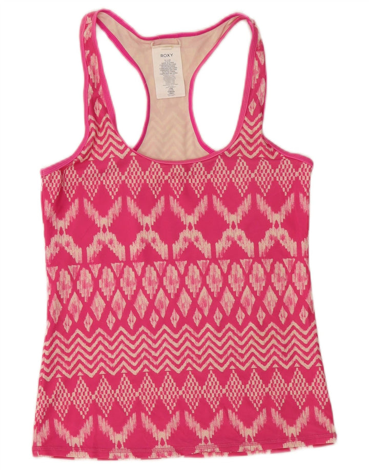 ROXY Femei Vest Top UK 12 Medium Pink Ikat Poliamidă