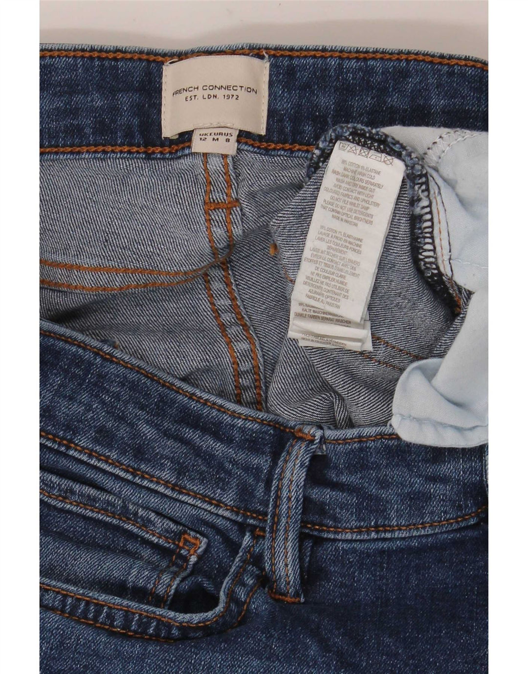 French Connection Blugi drepti pentru femei UK 12 Medium W32 L30 Blue