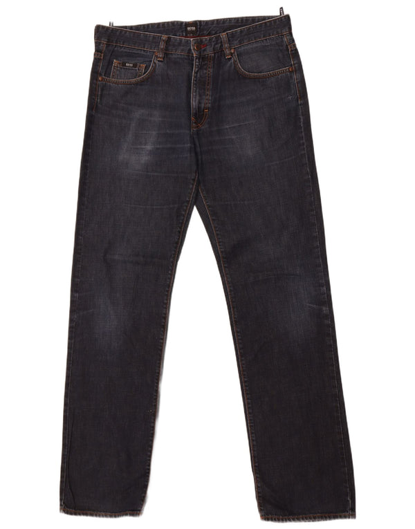 Blugi drepti pentru bărbați Hugo Boss Kansas W36 L36 bumbac bleumarin