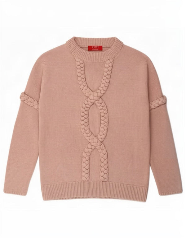 Pulover cu gât țestoasă Guess pentru femei UK 4 XS roz acrilic